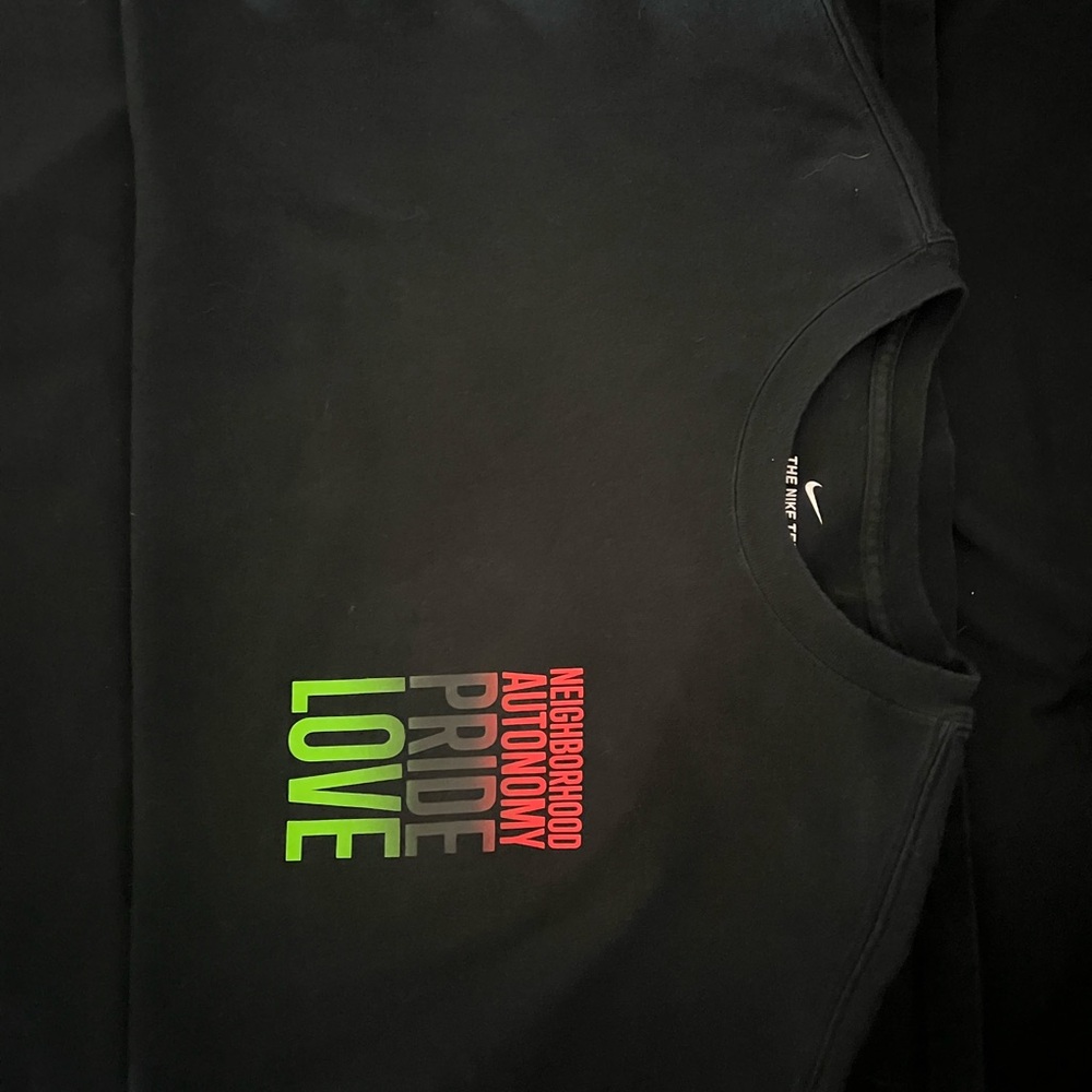 Nike Black Tee with “PRIDE LOVE” logo